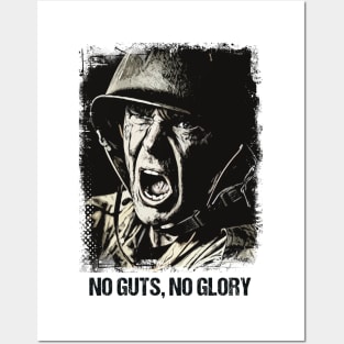 NO GUTS NO GLORY Veteran Soldier Vintage GRUNGE Style Artwork War Quote Posters and Art